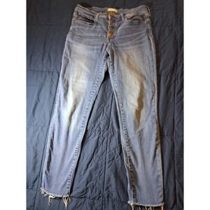 Madewell Jeans 9" Mid Rise Skinny Womens 31 Raw Hem Button‎ Fly Denim